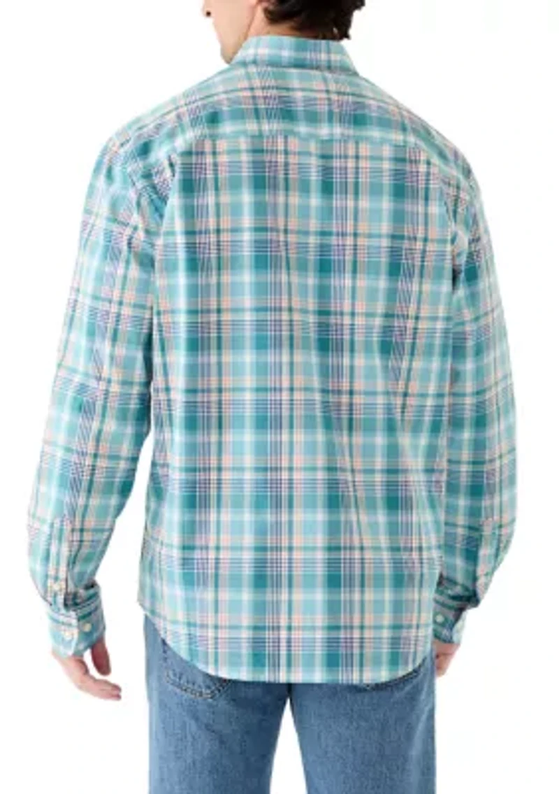 Men's Long Sleeve Poplin Plaid Shirt