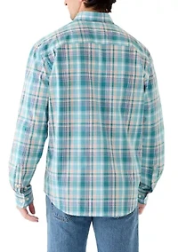 Men's Long Sleeve Poplin Plaid Shirt