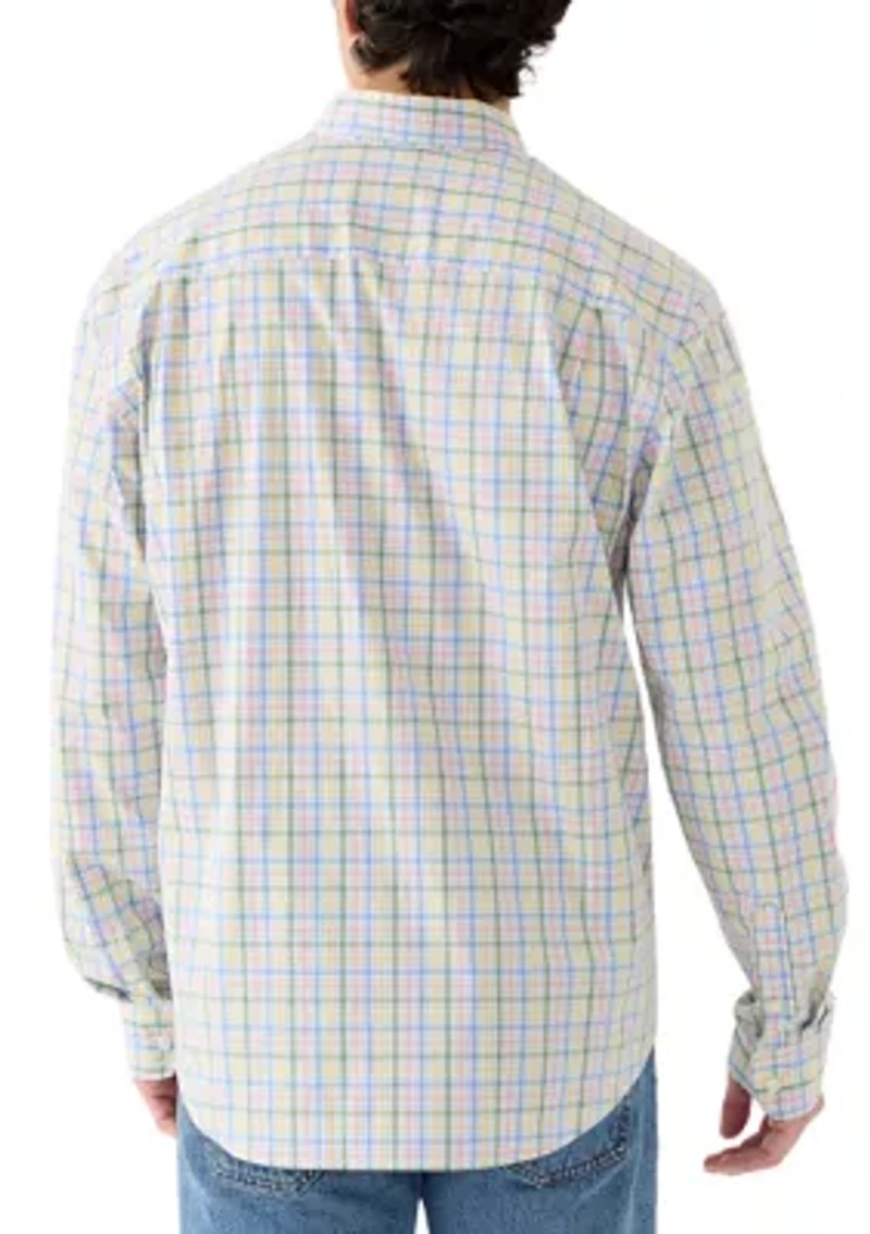 Men's Long Sleeve Poplin Plaid Shirt