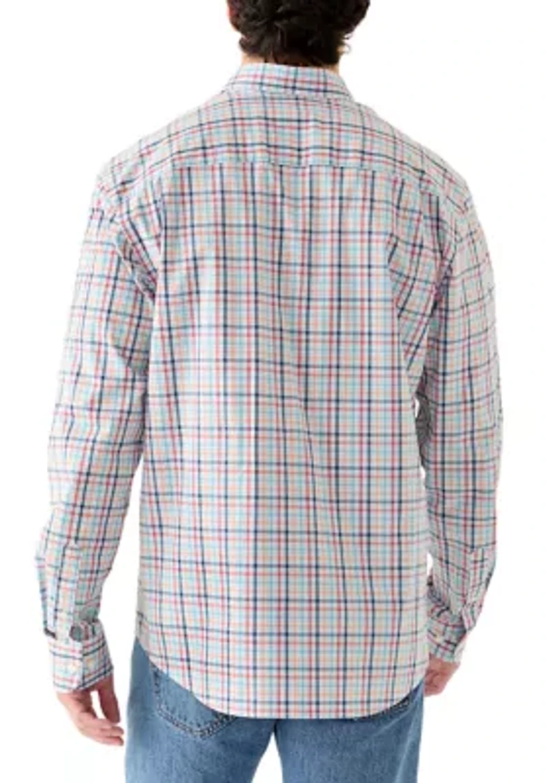 Men's Long Sleeve Poplin Plaid Shirt