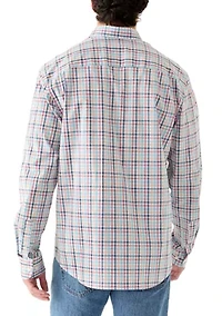 Men's Long Sleeve Poplin Plaid Shirt
