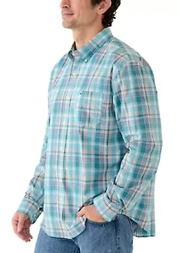 Men's Long Sleeve Poplin Plaid Shirt