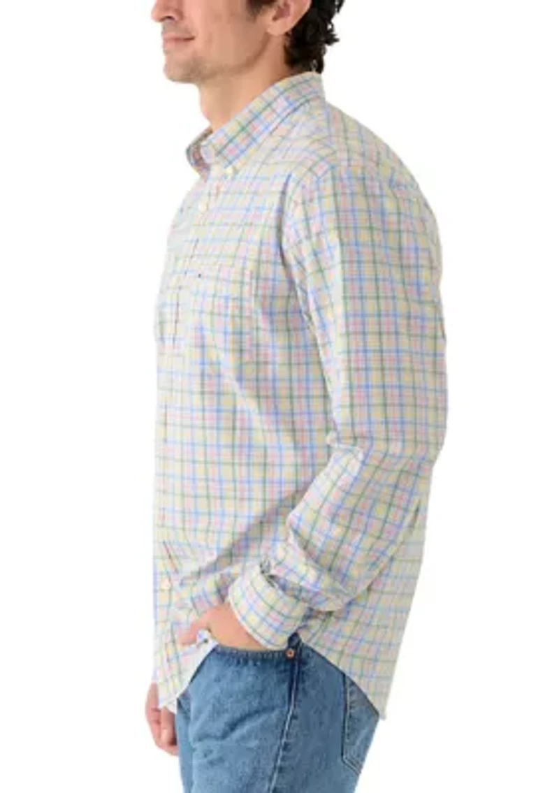 Men's Long Sleeve Poplin Plaid Shirt