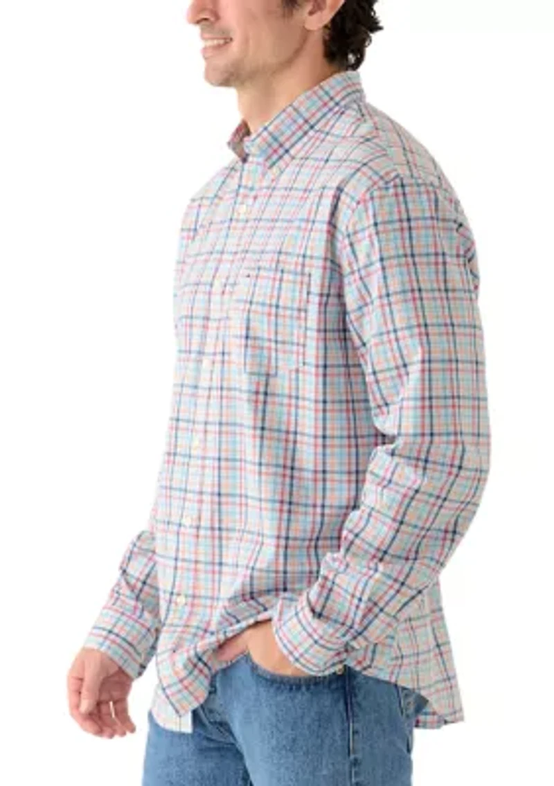 Men's Long Sleeve Poplin Plaid Shirt