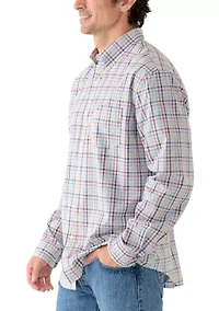 Men's Long Sleeve Poplin Plaid Shirt