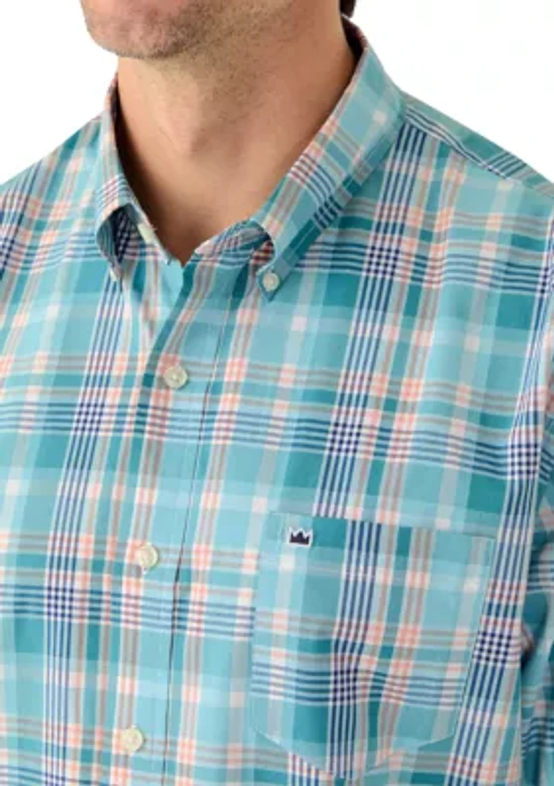 Men's Long Sleeve Poplin Plaid Shirt