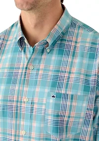 Men's Long Sleeve Poplin Plaid Shirt
