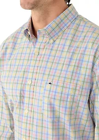 Men's Long Sleeve Poplin Plaid Shirt