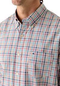 Men's Long Sleeve Poplin Plaid Shirt
