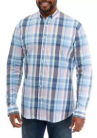Big & Tall Long Sleeve Woven Poplin Shirt