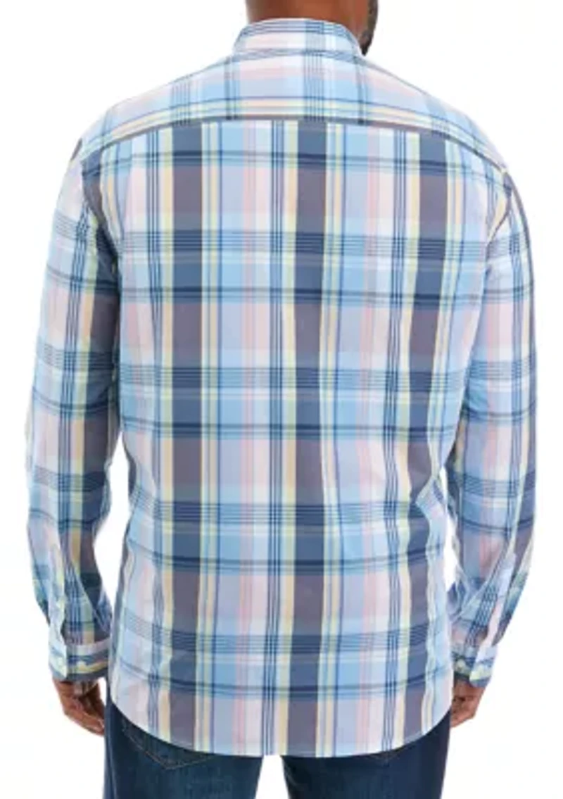 Big & Tall Long Sleeve Woven Poplin Shirt