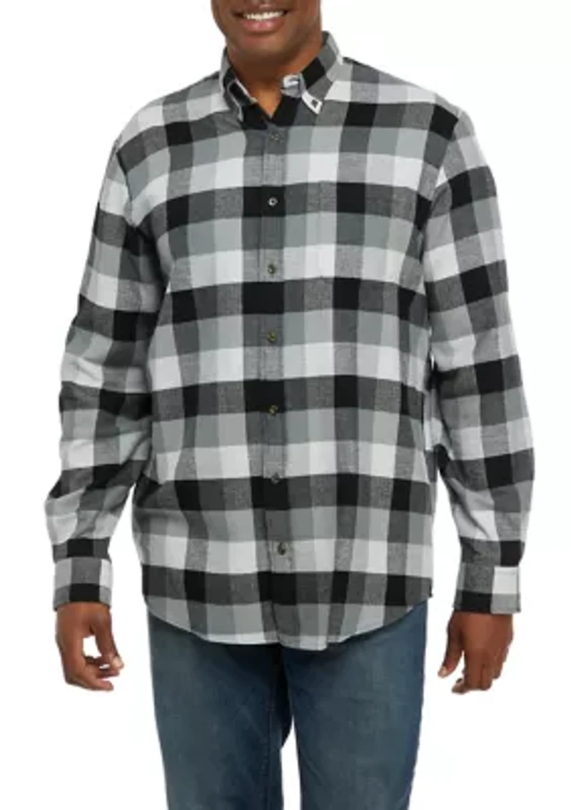 Big & Tall Flannel Woven Plaid Shirt