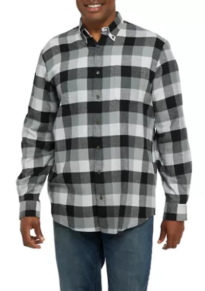 Big & Tall Flannel Woven Plaid Shirt