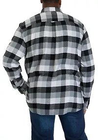Big & Tall Long Sleeve Woven Flannel Plaid Shirt