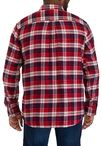 Big & Tall Long Sleeve Woven Flannel Plaid Shirt
