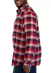 Big & Tall Long Sleeve Woven Flannel Plaid Shirt
