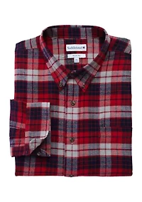 Big & Tall Long Sleeve Woven Flannel Plaid Shirt