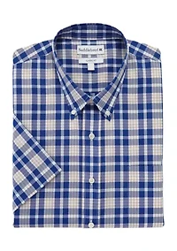 Big & Tall Easy Care Short Sleeve Woven Plaid Shirt