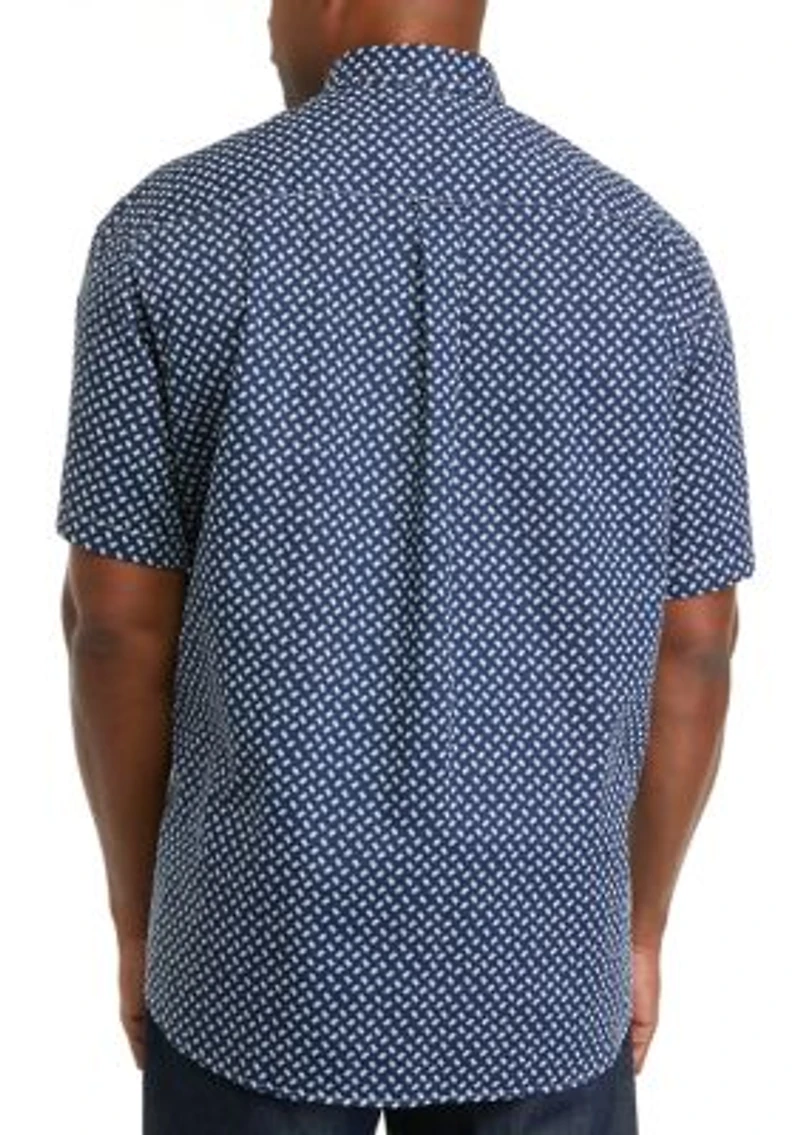 Big & Tall Easy Care short Sleeve Woven Printed Shirt