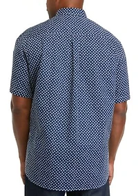 Big & Tall Easy Care short Sleeve Woven Printed Shirt