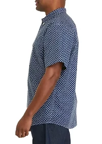 Big & Tall Easy Care short Sleeve Woven Printed Shirt
