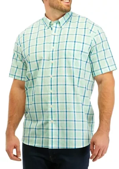 Big & Tall Plaid Printed Button Down Shirt