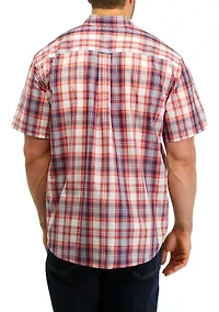 Big & Tall Plaid Printed Button Down Shirt