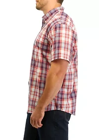 Big & Tall Plaid Printed Button Down Shirt