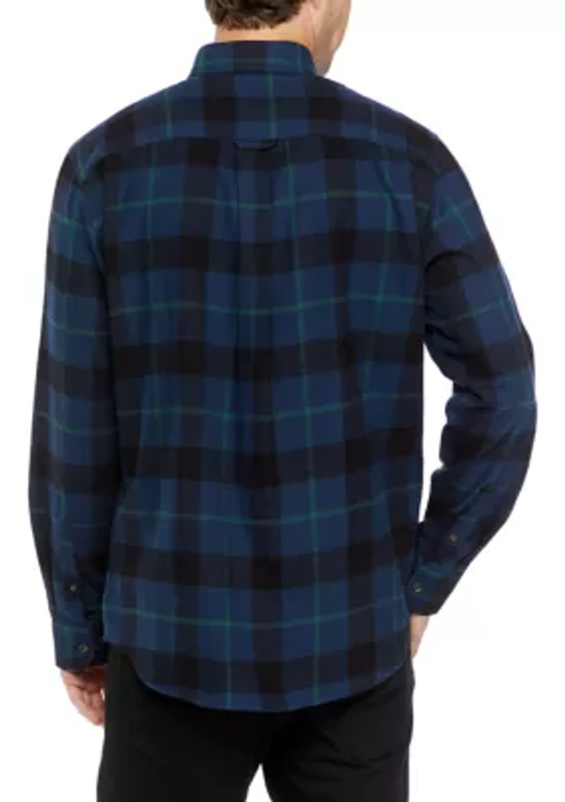 Long Sleeve Flannel Plaid Button Up Shirt