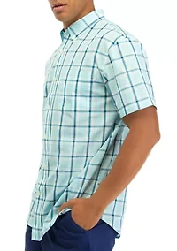 Short Sleeve Plaid Button Down Shirt
