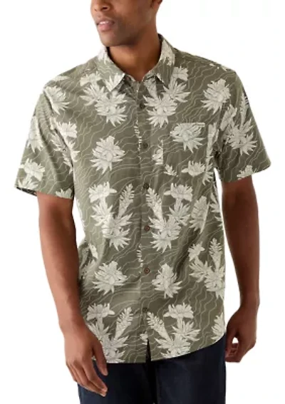 Men's One and Only Stretch Short Sleeve Woven Button Down T-Shirt