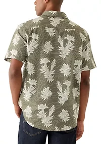 Men's One and Only Stretch Short Sleeve Woven Button Down T-Shirt