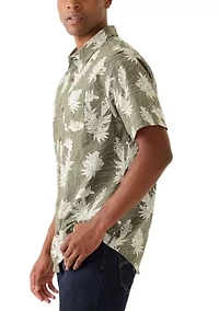 Men's One and Only Stretch Short Sleeve Woven Button Down T-Shirt