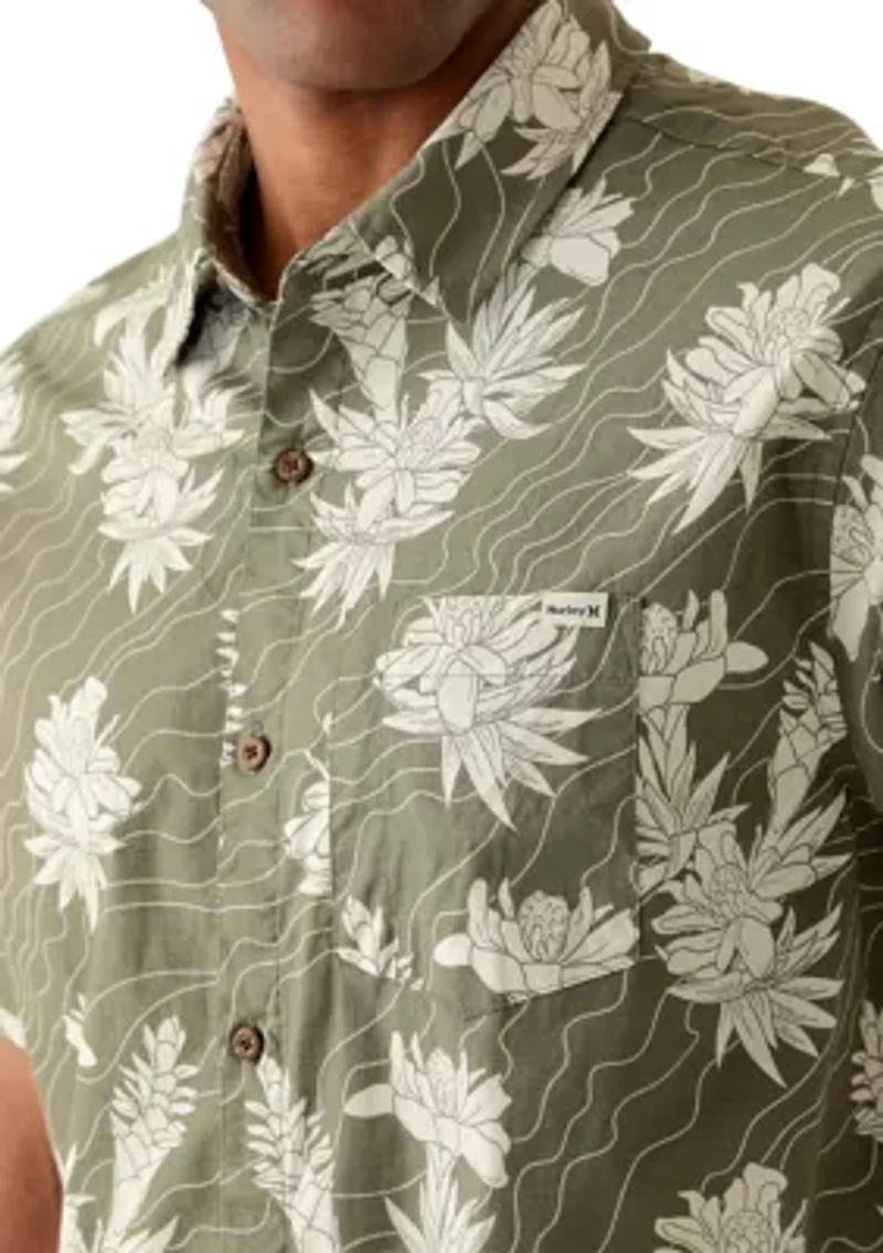 Men's One and Only Stretch Short Sleeve Woven Button Down T-Shirt