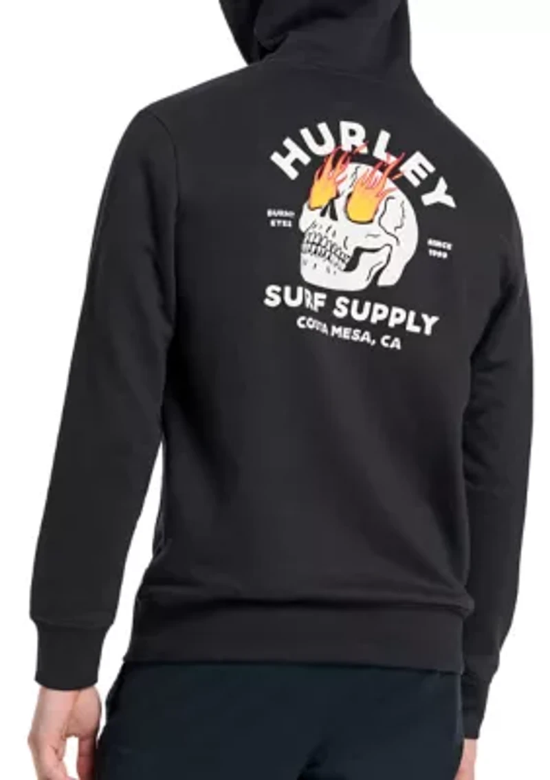 Men's Hot Fire Fleece Graphic Pullover Hoodie