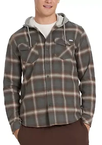 Women's Hooded Button Up Plaid Jacket