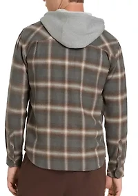 Women's Hooded Button Up Plaid Jacket