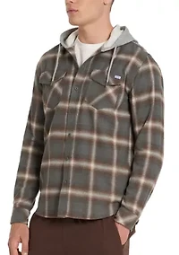 Women's Hooded Button Up Plaid Jacket