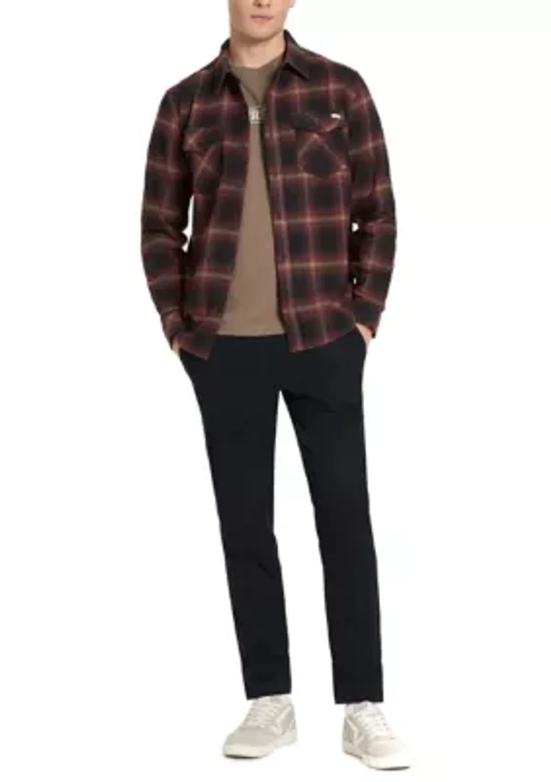 Men's Long Sleeve Flannel Button Up Plaid Shirt