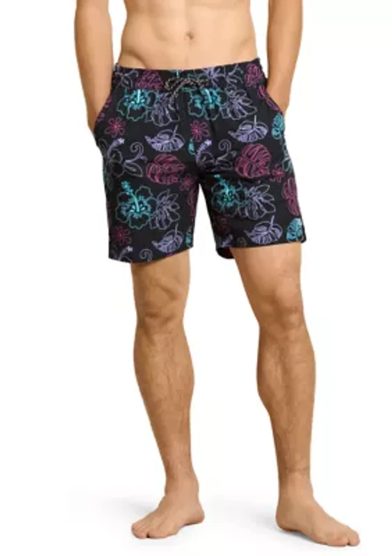 Men's Neon Aloha Volley Swim Shorts