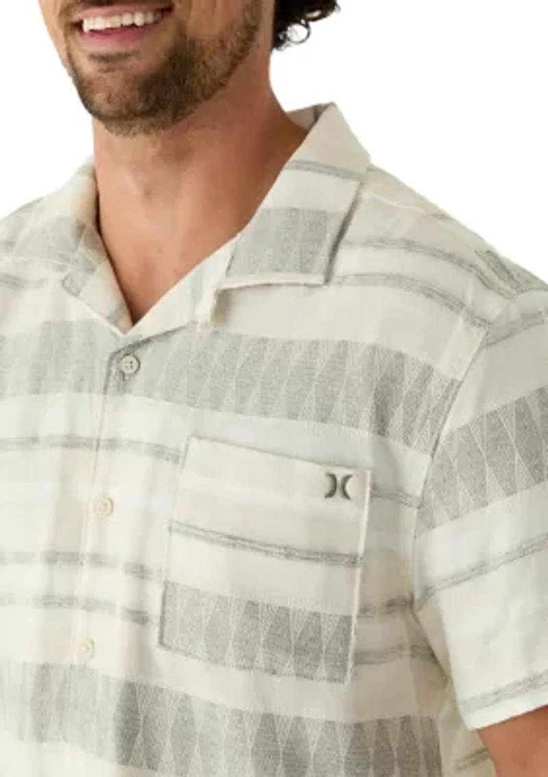 Men's Texture Short Sleeve Woven Shirt