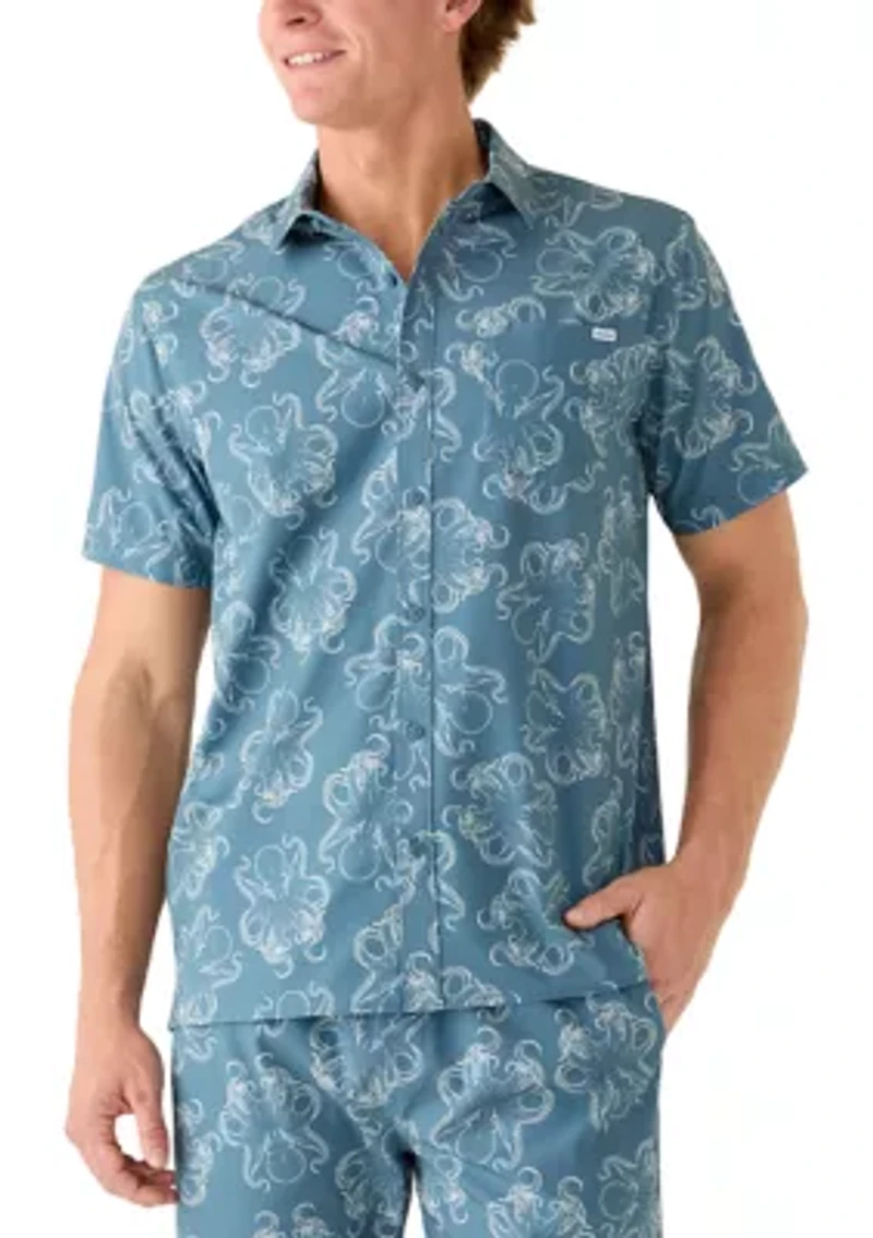 Men's Golden Hour Octopus Woven Shirt