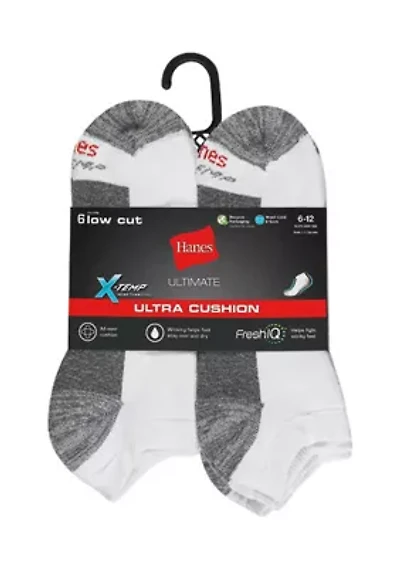 Ultimate X-Temp 6 Pack Ultra Cushion Low Cut Socks