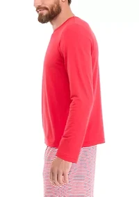 Men's Red Long Sleeve Pajama Top