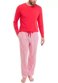 Men's Red Long Sleeve Pajama Top
