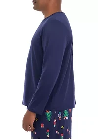 Big & Tall Nutcracker Solid Long Sleeve Sleep Top