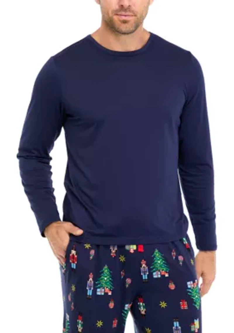 Men's Nutcracker Solid Long Sleeve Pajama Top