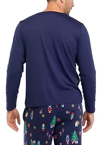 Men's Nutcracker Solid Long Sleeve Pajama Top