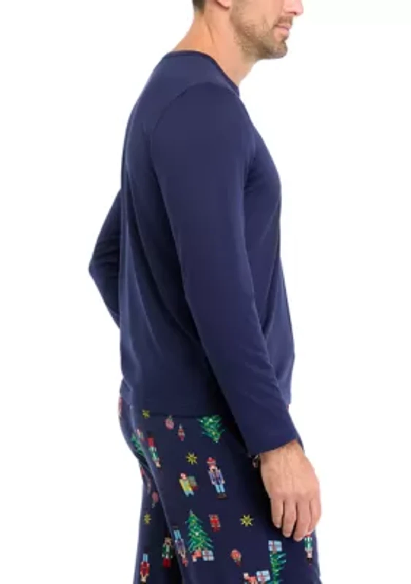 Men's Nutcracker Solid Long Sleeve Pajama Top