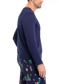 Men's Nutcracker Solid Long Sleeve Pajama Top